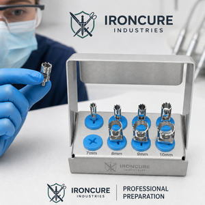 Kit de 8 Piezas de Fresas para Implantes Dentales, Brocas Huecas para Corte de Hueso con Portaherramientas Azules y Estuche Metálico - Product Image 4