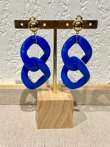 Boucles d'oreilles pendantes en résine tendance, forme irrégulière, clous dorés, chaîne à maillons, bijoux fantaisie, artisanat en résine - Product Image 4