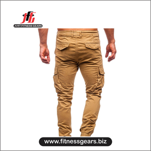 กางเกงคาร์โก้ลำลองเอวยางยืดบุขนแกะกันยับสำหรับผู้ชาย JUST FITNESS GEARS ผลิตจากโพลีเอสเตอร์/ผ้าฝ้ายผสม แห้งเร็ว ระบายอากาศได้ดี - Product Image 6