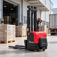 Chariot élévateur électrique automatique de 1,5 tonne avec levage hydraulique, petit transpalette électrique, gerbeur pour une manutention efficace des charges