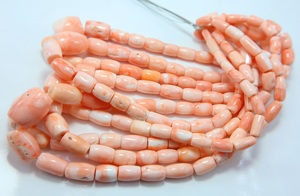 Perles tubulaires en corail rose naturel japonais, lisses, en pierre précieuse, brin de 17 pouces pour la fabrication de bijoux - Product Image 6