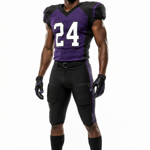 Customized American Football Uniform Sublimated Football Jersey Integrated <b>Pads</b> Durable Stretchable <b>Pants</b> Men V-Neck Top - Product Image 1