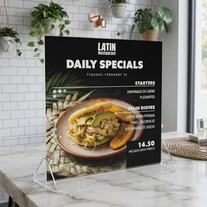 Exhibidor de Acrílico Ecológico para Tarjetas de Menú, Capacidad de 10 Litros, Soporte Transparente para Mostrador, para Restaurantes, Cafeterías y Hostelería - Product Image 2