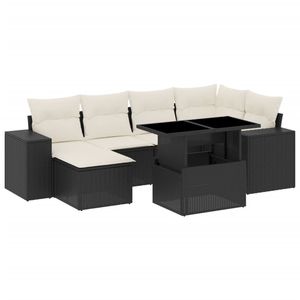 Conjunto de Sofá de Jardín con Reposabrazos Ajustables Grandes en Ratán Sintético Negro - Product Image 2
