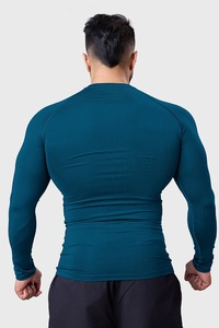 mens <b>compression</b> <b>shirt</b> gym fitness athletic wear quick dry stretch fabric training workout tee private label supplier - Product Image 5