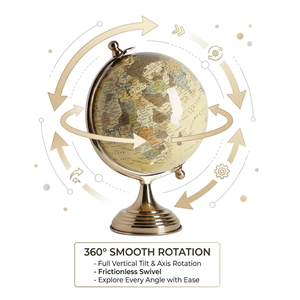 Globe terrestre de bureau exécutif haut de gamme avec support en aluminium | Globe terrestre éducatif avec carte détaillée pour bureau, table d'étude et décoration intérieure - Product Image 5