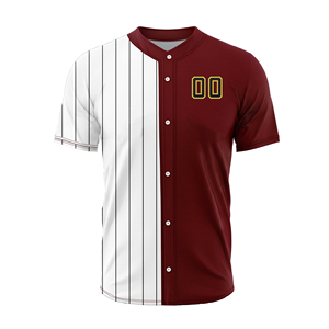 Men's Gradient Baseball Jersey Short Sleeve Button Front 07 Print Breathable <b>Polyester</b> Sport Apparel Adult Regular Fit - Product Image 3