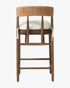 เก้าอี้บาร์รุ่นนาตาลี ทำจากไม้สักแท้คุณภาพสูง พร้อมเบาะและพนักพิงทำจากหวายสังเคราะห์ สำหรับใช้ภายในอาคาร - Product Image 4