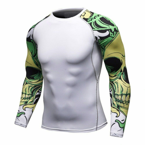 Customized Novelty Design Raglan <b>Compression</b> <b>Shirt</b> <b>Men</b> Quick Dry High Elastic Workout Clothing Bodybuilding Gym Fitness Rash - Product Image 1