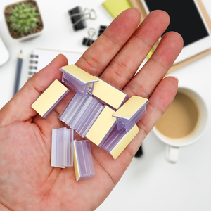 Venta al por mayor Supergrip plástico transparente PVC publicidad precio etiqueta signo titular marketing signo titulares con adhesivo inferior - Product Image 6