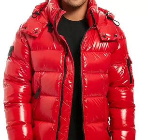 Chaquetas Rojas Acolchadas Brillantes de Invierno Casuales Personalizadas para Hombre, Chaquetas Acolchadas de Burbuja de Alta Calidad, Nuevo Estilo de Moda - Product Image 5