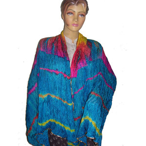 Designer Traditional Silk Tafta <b>Gota</b> Golden Lace Tie Dye Scarf Lightweight Breathable Square Cotton Shawl Elegant Ethnic Summer - Product Image 1