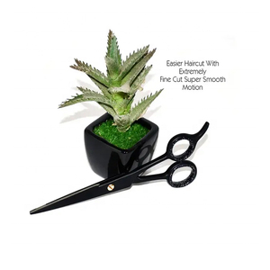 Ciseaux de coiffure professionnels en acier inoxydable noir de 6,5 pouces avec lame tranchante et anneau de maintien amovible - Product Image 6