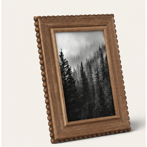 Customizable Wholesale Tabletop Decorative Scalloped <b>Picture</b> <b>Frame</b> Vintage Style Natural <b>Wood</b> Beaded Photo <b>Frame</b> for Home - Product Image 5