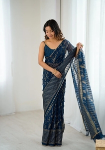 Sari de Georgette con Estampado Floral Estilo Bollywood KV - Product Image 3