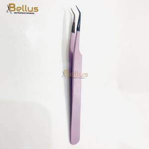 Pinzas para Pestañas Bellus International Professional de 45 Grados, Color Morado, Acero Inoxidable, Punta Suave, Herramienta Aplicadora de Precisión - Product Image 5