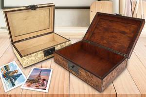 Custom Wooden Gift <b>Box</b> with Laser Engraving Rectangle Shape Metal <b>Lock</b> Oven <b>Safe</b> for Wedding Valentine Party Favors - Product Image 5