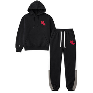 Conjuntos de Sudadera con Capucha y Pantalones Deportivos para Hombre, Negros, con Estampado Gráfico, Personalizados, de Felpa Gruesa, Ropa Deportiva Urbana - Product Image 4
