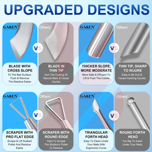 2 pièces Repousse-cuticules et grattoir en métal argenté, Outil grattoir à gel en acier inoxydable, Outil de décollement de vernis à ongles, Outils de manucure - Product Image 3