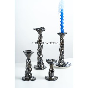 Abstract Pattern Arrival Silver Color Finishing Luxury Style Home Hotel Decor <b>Candle</b> <b>Stick</b> Holder Lightning Accessories Supplies - Product Image 1