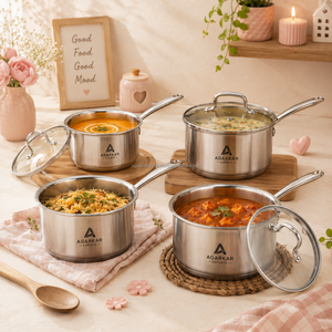 Heavy Gauge Triply Stainless Steel Milk <b>Pan</b> Long Handle Fast Heating Commercial Use - Product Image 5
