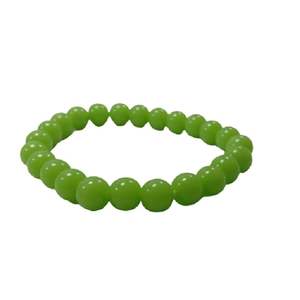 Pulsera redonda de cuentas de piedra serpentina verde Feng Shui hecha a mano para hombres y mujeres, tamaño 8-10 mm, joyería de moda, energía - Product Image 3