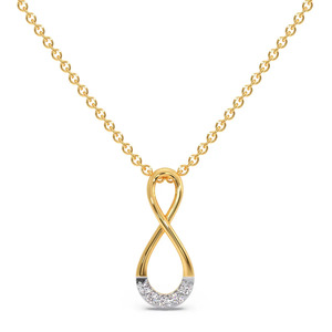 Collier pendentif géométrique en diamant à motif infini ajouré - Product Image 1