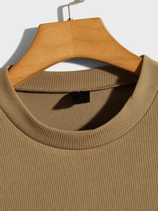 Camisetas de algodón lisas con logo impreso para hombre, camisetas transpirables de color sólido para hombre, camiseta clásica de manga corta para hombre - Product Image 4