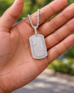 จี้เงินแท้ 925 รูปทรงสี่เหลี่ยมประดับเพชรโมอิสซาไนต์ สไตล์ฮิปฮอป สร้อยคอหรูหรา - Product Image 2