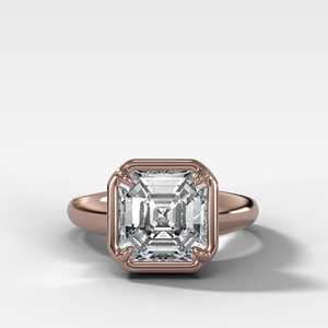 Bagues de fiançailles en diamant de laboratoire de 4 carats, taille Asscher, 4 mm de large, style Cigar Band, sertissage hybride à griffes, personnalisées, vente en gros, certifiées IGI - Product Image 3
