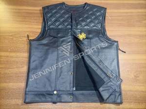 Nuevo Chaleco de Motocicleta de Cuero Genuino, Diseño 2026, Reversible, Personalizado, de Cuero Grueso - Product Image 2