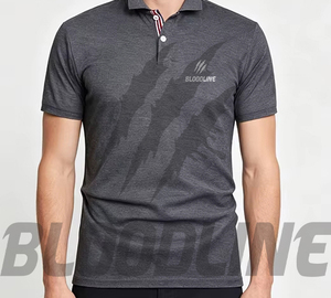 Polo à manches courtes pour homme Bloodline, couleur unie, tricoté, séchage rapide, coupe décontractée, marron - Product Image 2