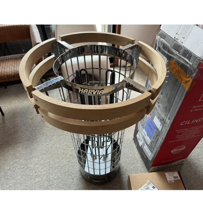 Harvia Cilindro PC70 Modern Silver Square Stainless Steel Sauna