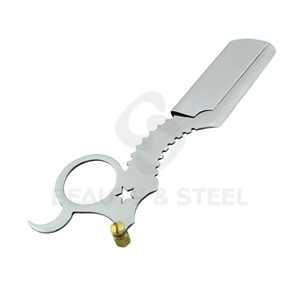 Black Coated Cut Throat <b>Razor</b> Ergonomic Finger Loop Single Blade Shaving System for Master Barber Grooming - Product Image 4