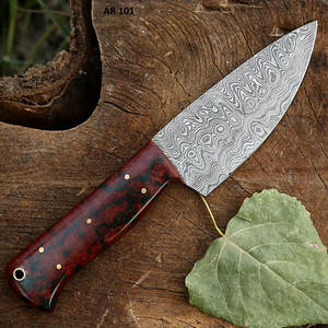 Cuchillo de Caza de Acero de Damasco Hecho a Mano de Primera Calidad con Empuñadura Natural para Campismo, Bushcraft y Actividades de Supervivencia - Product Image 6