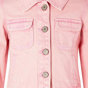 Chaqueta vaquera rosa claro para mujer, estilo clásico con botones frontales, manga larga, informal, tipo camionero, corte regular, para primavera, otoño y uso diario. - Product Image 3