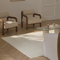 Tapis tufté doux couleur ivoire – Tapis moelleux moderne et minimaliste pour salon, chambre et décoration intérieure