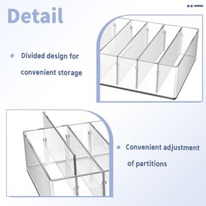 Organisateur de bureau et de tiroir en plastique transparent à 8 compartiments, grand format, avec plateau de rangement pour budget et enveloppes - Product Image 2
