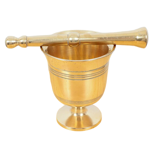 Mortero y pilón de latón de alta calidad con acabado pulido para moler café y especias manualmente, utensilios de cocina, metal, Imam Dasta - Product Image 5