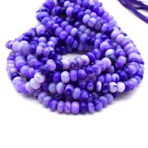 Perles d'opale bleu foncé naturel, lisses, rondes, de 7 à 8 mm, à grand trou, polies, pour la création de bijoux - Product Image 3