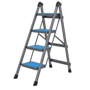 Échelle à marches en aluminium robuste avec plateforme antidérapante pour travaux intérieurs et extérieurs - Product Image 5