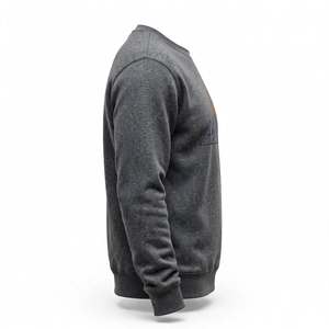 Sudadera de cuello redondo de forro polar grueso con estampado gráfico personalizado para hombre, diseño de arte lineal de montaña y sol, estilo oversize, ropa urbana. - Product Image 5