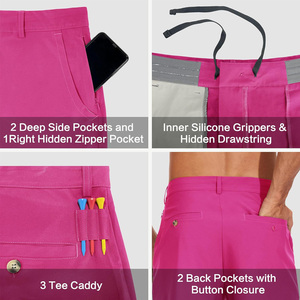 Shorts de golf décontractés pour hommes, 100 % coton tissé, taille mi-haute, anti-UV, logo avant, performance, vêtements de sport, OEM, export Pakistan - Product Image 4