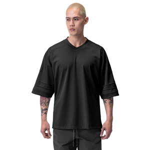 Maillot de football en mesh personnalisé avec logo imprimé, fabriqué en usine, meilleur design, t-shirt oversize pour homme, streetwear de sport - Product Image 6