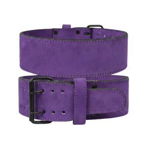 Ceinture de musculation en cuir de vache bleu respirante et antidérapante avec fermeture auto-agrippante réglable – Protection professionnelle unisexe pour la force - Product Image 6