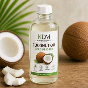 Aceite de coco prensado en frío 100% puro y natural para el cuidado del cabello y masajes, para todo tipo de piel, de KDM Enterprises - Product Image 4