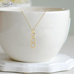 Pendentif en grappe de diamants de 0,44 carats, clarté I1-I2, serti pavé, avec pendentif torsadé en or 14 carats marqué, pour elle, de fournisseurs vérifiés - Product Image 6