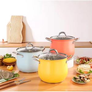 Casserole élégante en fonte émaillée avec couvercle en verre, casserole isolée pour le stockage des aliments chauds - Product Image 5