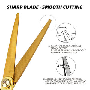 Ciseaux de coiffure 6'' en acier inoxydable JP, ensemble de ciseaux de barbier professionnels pour la coupe de cheveux, avec sac inclus - Product Image 5