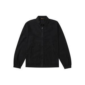 Veste en toile vintage lavée et délavée sur mesure pour hommes, style streetwear, grande taille, fermeture éclair, veste de travail en toile épaisse - Product Image 1